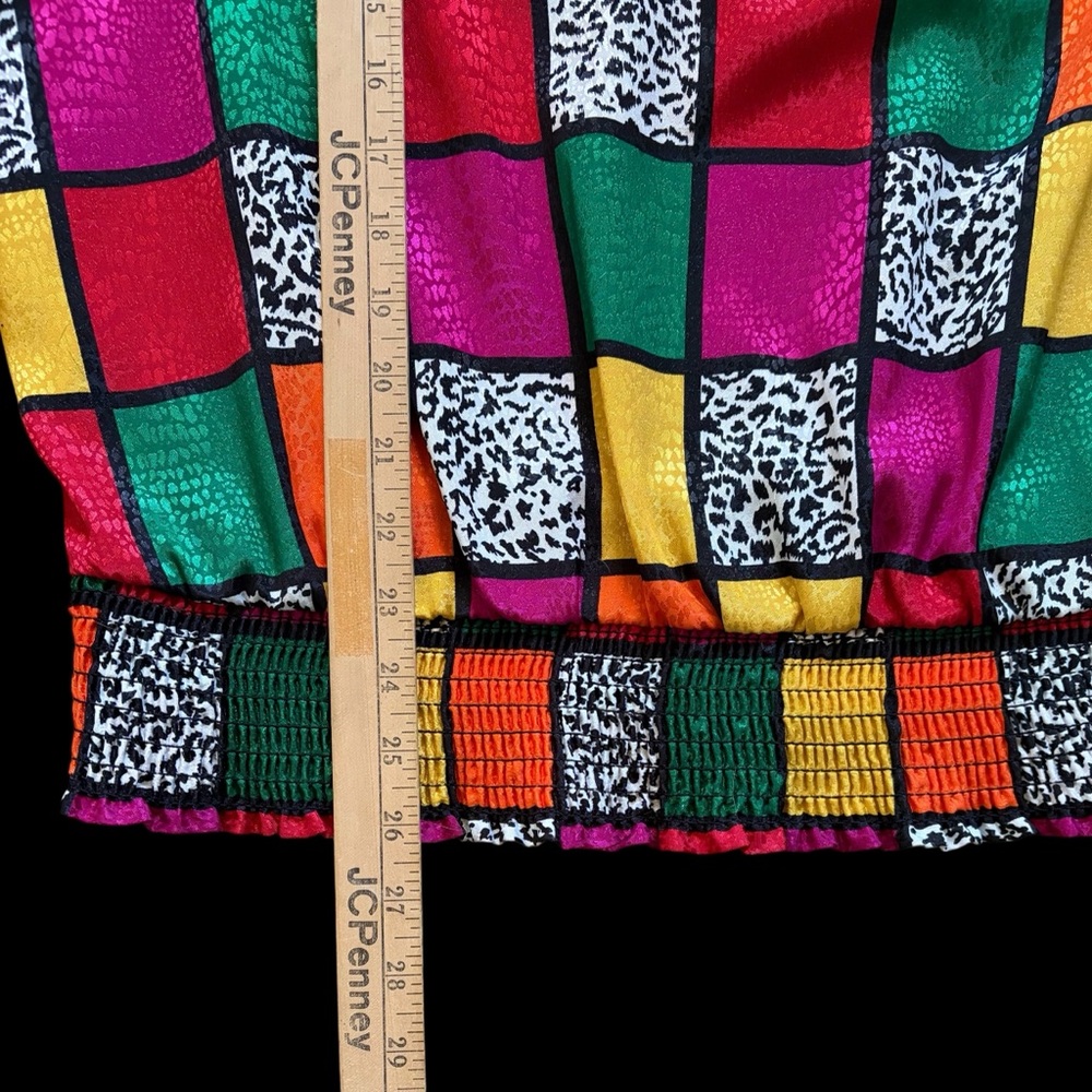 90βs Colorblock Checker Blouse - Multicolor - Picture 5 of 13